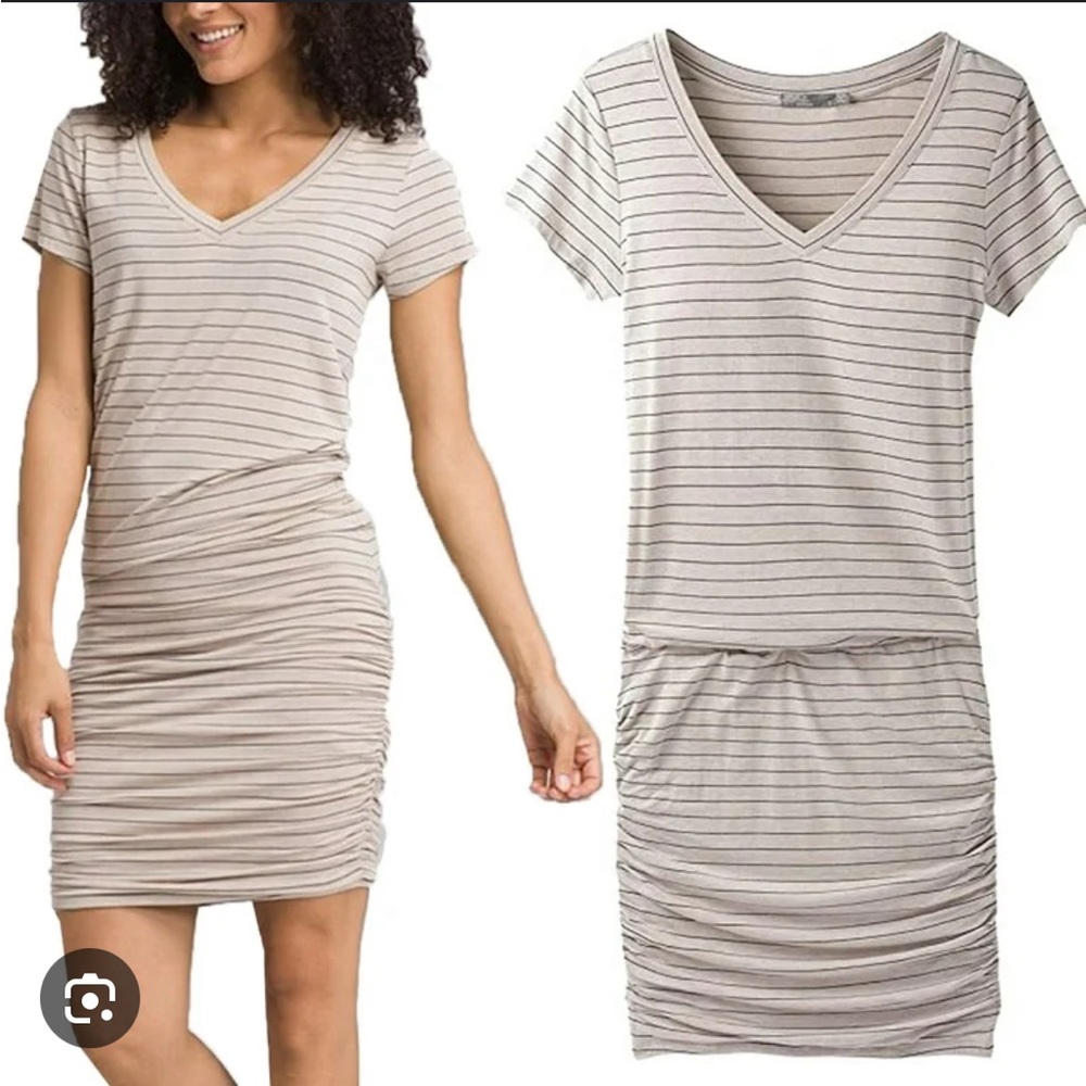 Prana Women’s Foundation T-Shirt Dress Modal Pencil Skirt With Ruching size L